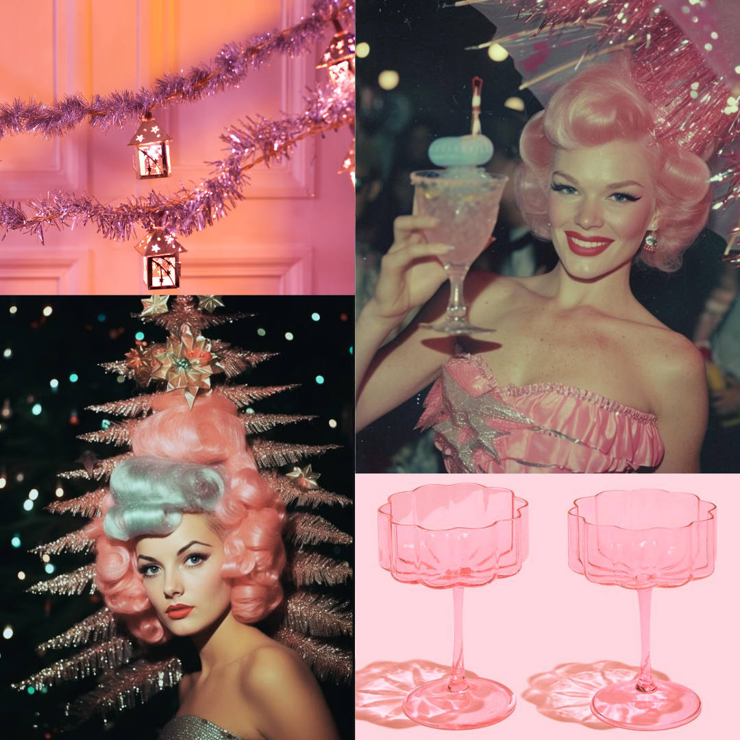 Advent 2024 Retro Chic Christmas Cocktail Party 4x 100g Skein Weekly Advent READY TO SHIP