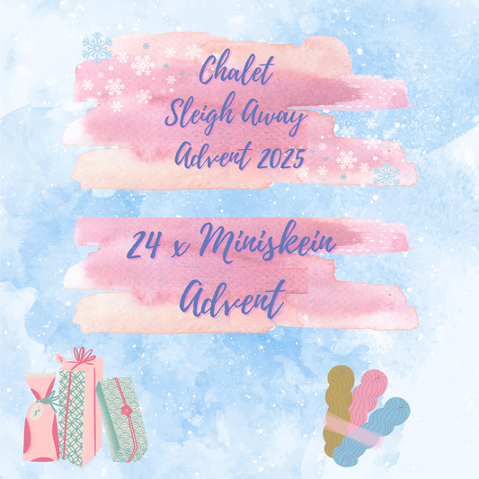 Advent 2025 Christmas Chalet Sleigh Away Advent 24 x MINISKEINS READY TO SHIP