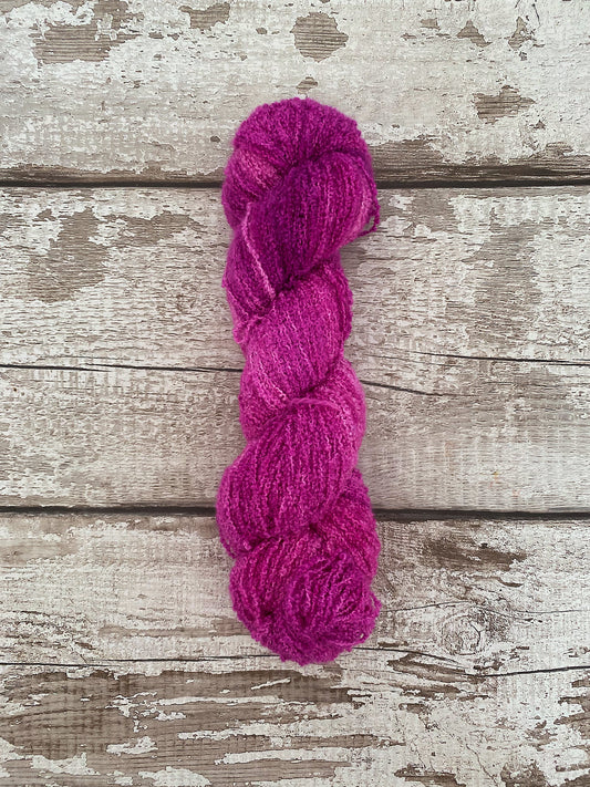 Hand Dyed Yarn 4ply Silk Boucle Rollerskate