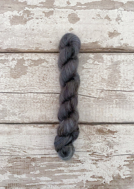 Hand Dyed Yarn Lace Kid Silk Mohair Carbon