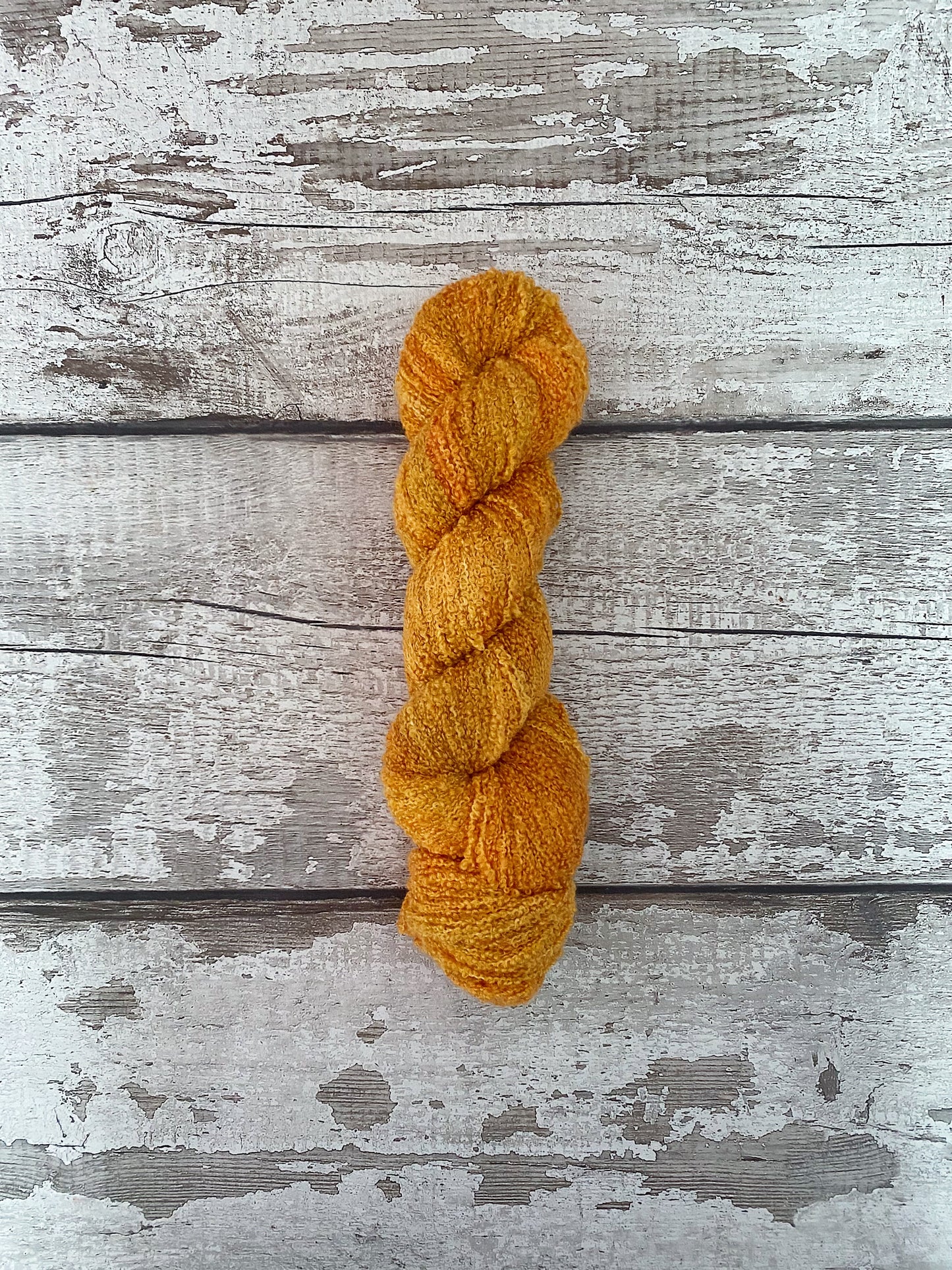 Hand Dyed Yarn Boucle Silk 4ply Pumpkin Everything