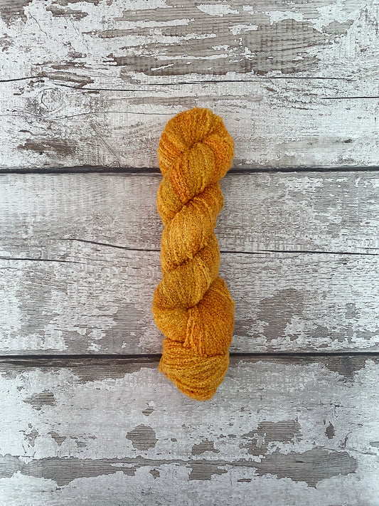 Hand Dyed Yarn Boucle Silk 4ply Pumpkin Everything