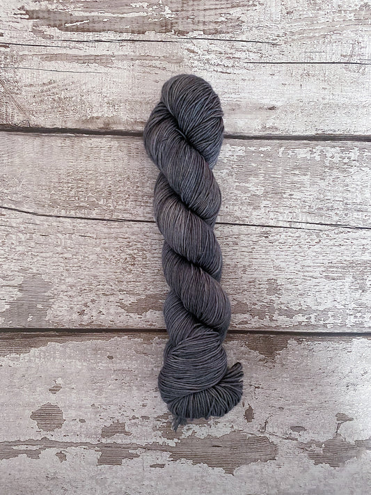 Hand Dyed Yarn Worsted Carbon