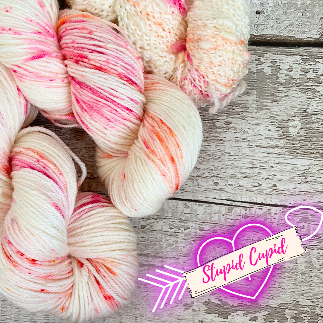 Hand Dyed Yarn 4ply Merino Nylon Stupid Cupid Valentines Special