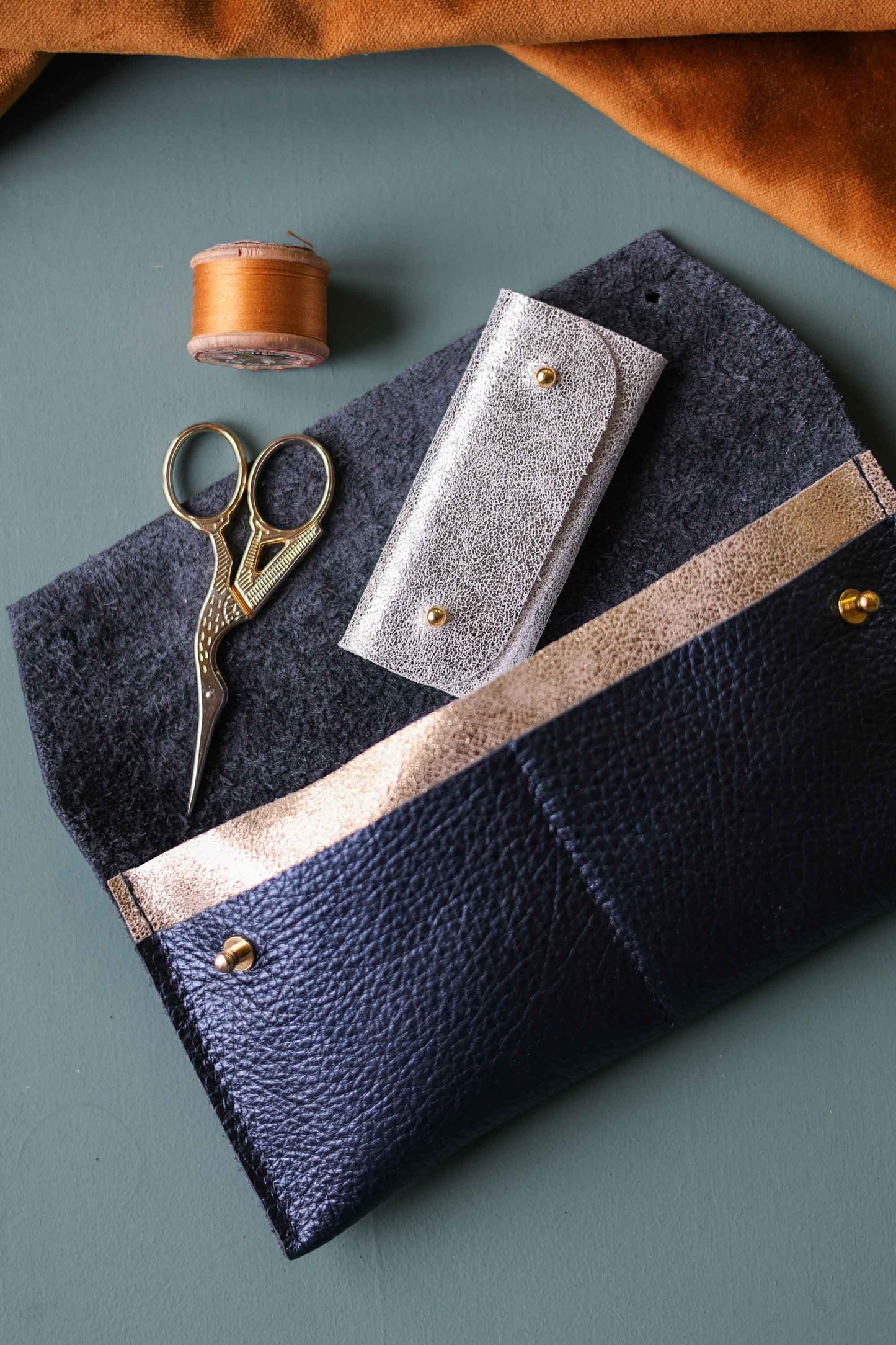 Leather Maxi Notions Pouch