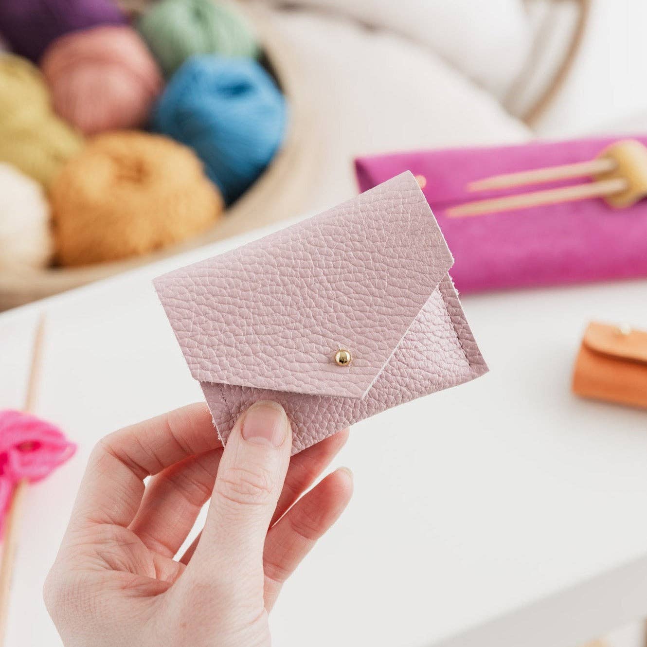 Leather Stitch Markers Pouch
